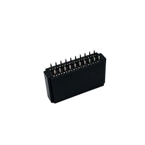 2.54mm金手指  1.8槽宽 DIP 180 ° 2X10PIN 针外露3.00mm  LCP  BLACK Au3u" 5.08MM